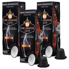 TRE VENEZIE Nero Barocco咖啡膠囊 Nespresso咖啡機適用, 5.5g, 10顆, 3盒