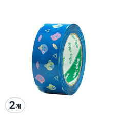 A.label 包裝用封箱膠帶 45mm x 100m B0210, 8 藍色小熊, 2個