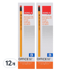 DONG-A 辦公室鉛筆 1號 B, 144個, 黃色