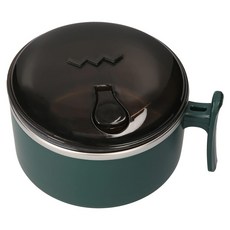 大容量304不鏽鋼泡麵碗, 深綠色, 1個