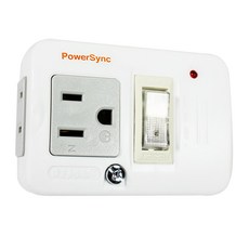 PowerSync 包爾星克 2P+3P 1開2插防雷擊節能壁插 TWTM12SN, 1個, 8cm, 白色