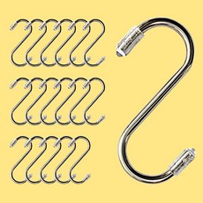 리빙홈디테일 스테인레스 S자 고리 캡형 7cm, 18개