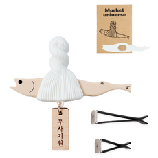 marketuniverse 避邪明太魚車用擴香 祈求平安 象牙白, 1個, 白亞麻