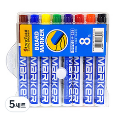 Styno 水性白板筆 8色組2 No 328, 黃色,橘色,紅色,綠色,藍色,紫色,咖啡色,黑色, 40個