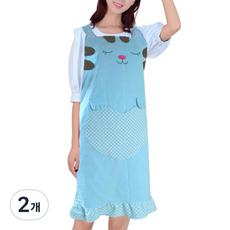 Hongdaesunhuisyap 愛心貓咪H型圍裙 031, 藍色, 2個