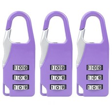 Pop Minds 密碼鎖小掛鎖長紫色, 3個