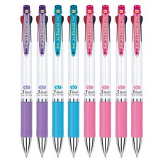 JAVAPEN Jet 3色 M 原子筆 0.5mm 4款, 紫色, 藍色, 粉紅色, 隨機出貨, 2套