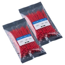 컬러 다용도 고강도 케이블타이 100p TCT-400, 레드, 2개