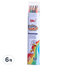 시나아트 컬러색연필 메탈삼각케이스 QL-C404T, 6개, 12색