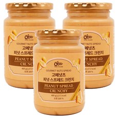 오트리 고메넛츠 피넛 스프레드 크런치, 400g, 3개