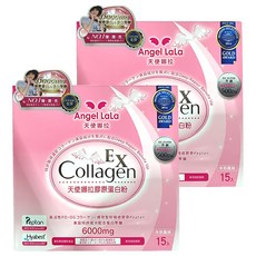 Angel LaLa 天使娜拉 EX 膠原蛋白粉 6000mg 含Peptan膠原蛋白胜肽 牛奶風味, 8g, 15包, 2盒