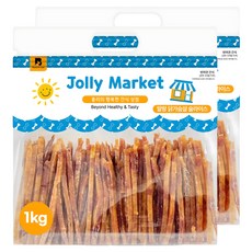 졸리마켓 강아지 대용량 육포, 말랑 닭가슴살 슬라이스, 1kg, 2개