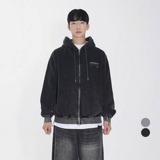 saintpain 男女通用 SP 圓圈顏料染色寬鬆版型內刷毛連帽拉鍊外套