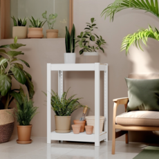 HOMEDANT HOUSE Speed Rack 花盆組裝式鐵製層架 500 x 300 x 750 mm, 白色, 2層