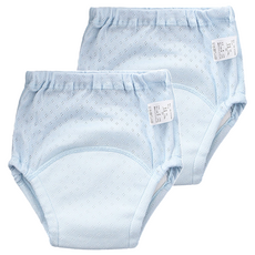 Bebehome居家生活 6層紗紗布學習褲/透氣親膚尿布褲 8~14kg, 藍色, 2件