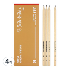 ibis 天然木鉛筆組 B, 4個, 混合色