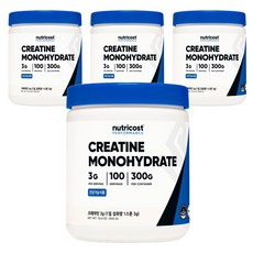 뉴트리코스트 정품 크레아틴 분말, 300g, 4개