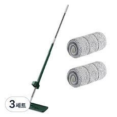 셀렉투유 쉽게 짜는 노터치 밀대 걸래 그린 + 청소포 2매 세트, 3세트