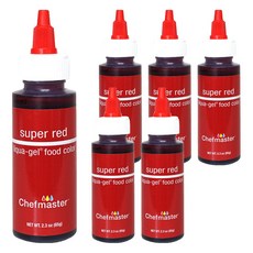 셰프마스터 리쿠아젤 식용색소 슈퍼레드, 65g, 6개