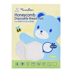 Snow Bear 小白熊 蜂巢型防溢乳墊 250個, 立體設計, 快速吸收, 柔軟觸感, 1盒