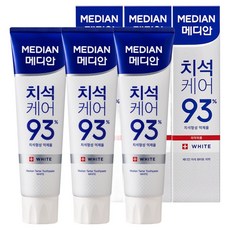 메디안 치석케어 93프로 치약 화이트, 120g, 3개