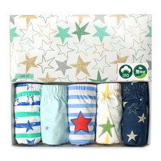 bonumam 男童純棉印花3角內褲5件組