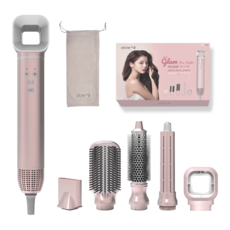 Dicle Air Glam 5合1吹整髮梳多合一專業造型器 DHS-HD01(AIR Glam/DHS-101) 1200W, 粉紅色