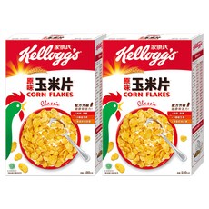 Kellogg's 家樂氏 CORN FLAKES 公雞玉米片, 原味, 低脂高鐵, 8種維生素, 180g, 2盒