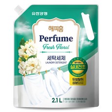 해피홈 파워겔 실내건조 프레쉬플로럴향 액상세제 리필 일반드럼 겸용, 2.1L, 1개
