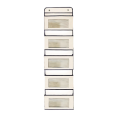 門後5層收納掛袋, 118 x 32 x 9.5cm, 米色