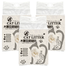 咪咪貓砂 木薯豆腐貓砂,3包,6L,原味奶香，天然植物纖維，快速凝結，可沖馬桶，給貓咪帶來潔淨舒適的體驗