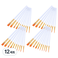 Kreblans 現代水彩壓克力畫筆 10件組 白色, 10種, 12套