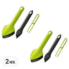 인앳홈 3in1 다기능 청소 브러시 3종 세트, 그린, 2세트
