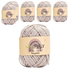 samnamtteugaesil My Poly 編織線 120g, 07 燕麥色, 6個