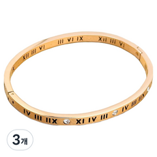 퍼스트리버 심플한 패션팔찌 로즈골드 4mm, 3개