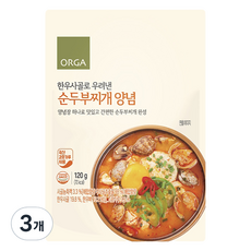 올가홀푸드 한우사골로 우려낸 순두부찌개 양념, 120g, 3개