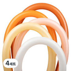 셈퍼텍스 요술풍선 5종 x 8p 세트 260s, 화이트, 피치, 파스텔메이트멜론, 오렌지, 썬셋오렌지, 4세트