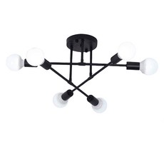 Honey Comb 北歐風半吸頂六燈 KC1764-70, 簡約時尚設計，六燈提供充足照明, 黑色, 1組