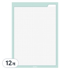 톡톡팬시 레인보우 컬러 그리드 노트패드 A4, 민트, 50매, 12개