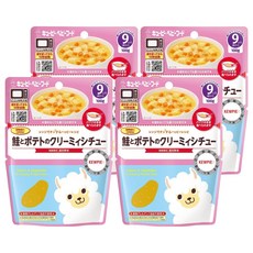 kewpie 野菜 9M 寶寶副食品 9個月以上適用 營養美味 方便即食, 4包, 100g, 馬鈴薯燉鮭魚