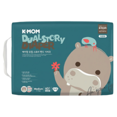 MOTHER-K K-MOM 頂級超薄瞬吸黏貼型尿布 7~11kg, M, 60片