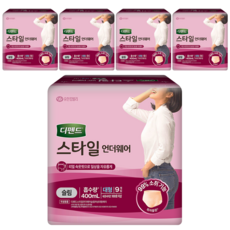 디펜드 여성용 스타일 언더웨어 슬림 성인기저귀, 대형, 9개입, 5개