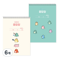 POPO FANCY 2000 犀牛簡約綜合筆記本, 6個, 象牙白 + 薄荷綠