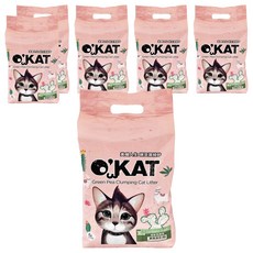 O'KAT 美喵人生 條狀豌豆凝結砂, 100%天然可生物分解豌豆纖維, 低粉塵, 6L, 清新馬鞭草, 6包