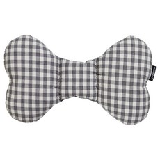 Malolotte 嬰兒蝴蝶枕, 格紋 麻灰色