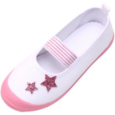 哇嗚兒童 粉紅鼻 NR 閃亮星星亮片棉質室內鞋