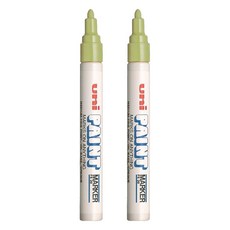 Uni 三菱 px-20中字油漆筆 黃綠, 2入, 1色
