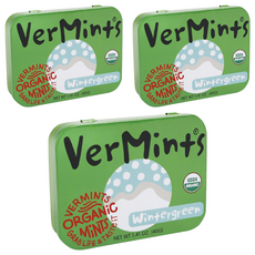 VERMINTS 美國有機薄荷糖 有機認證 純素友好 天然成分 環保包裝, 40g, 3個