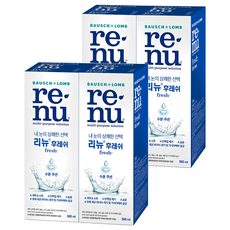 리뉴 후레쉬 렌즈 세정액, 500ml, 4개