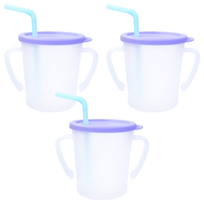 아가프라 유아용 뉴 매직 빨대컵, 300ml, 3개, 바이올렛